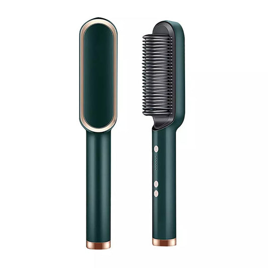 Professional 2-in-1 Hair Straightening Brush & Curler