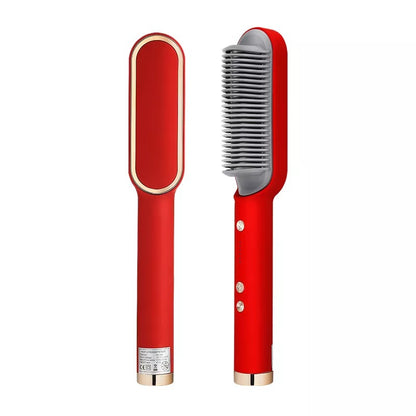 Professional 2-in-1 Hair Straightening Brush & Curler