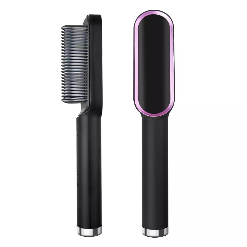 Professional 2-in-1 Hair Straightening Brush & Curler