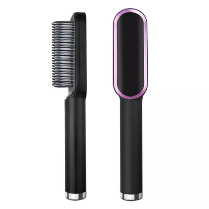 Professional 2-in-1 Hair Straightening Brush & Curler